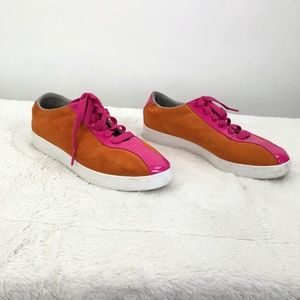 PUMA Women US 7 Classic Sneaker Orange Suede Pink